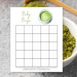 Baby brygger Matcha Baby shower bingo spel