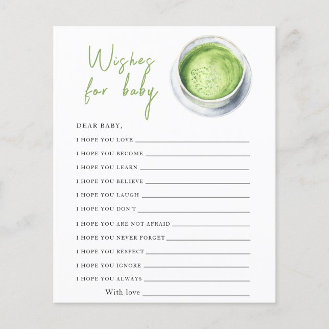 Baby brygger matcha - önskningar för bebis (Framsida)