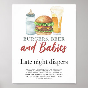 Baby brygger öl Midnatt blöjor spel Poster