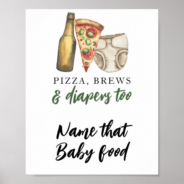 Baby brygger öl Namnge den baby mat Poster (Framsidan)