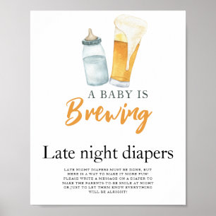 Baby brygger öl Sent-night-blöjspel Poster