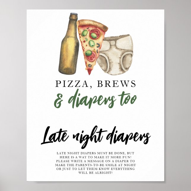 Baby brygger öl Sent-night-blöjspel Poster (Framsidan)