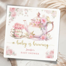 Baby brygger te Baby Shower Rosa blommor