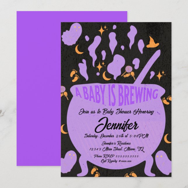Baby bryggs Groovy Retro Baby Shower  Inbjudningar (Fram/baksida)