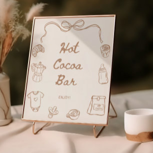 Baby bryggs Handritad affisch för het chokladbar