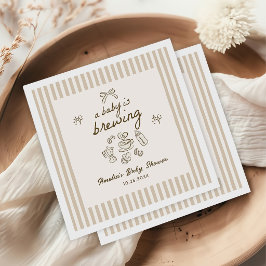 Baby bryggs Handritad Kaffe Baby Shower Pappersservett