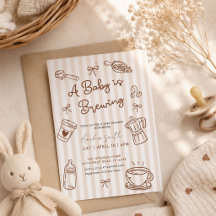 Baby bryggs Handritad Kaffe Babyfirande
