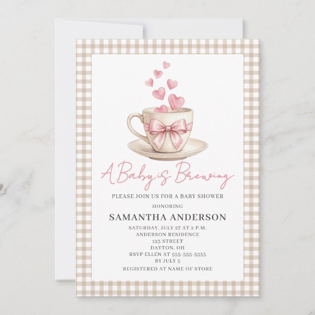 Baby bryggs kaffe Baby Shower  Inbjudningar (Framsida)