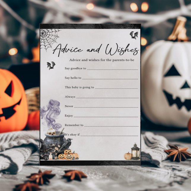 Baby bryggs Vårtor och önskespel (A Baby is Brewing Halloween Baby Shower Advice and Wishes Game)