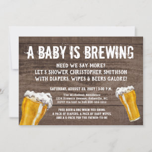 Baby bryter mot Pappa Guy's Daper Shower Inbjudningar