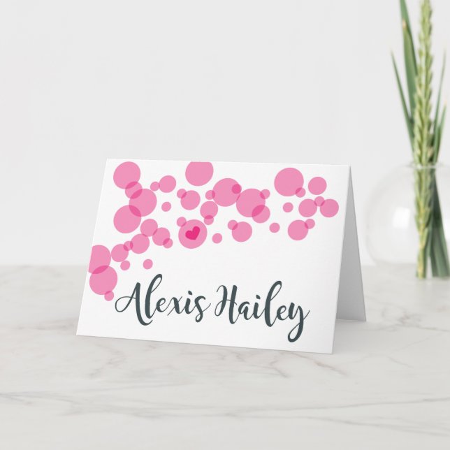 Baby Bubbles Tack Rosa Anteckningskort (Framsida)