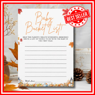 BABY BUCKET LIST Bebis Badrumsfest Lek Rolig Björn Inbjudningar