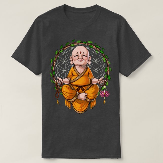 Baby Buddha Yoga Meditation T Shirt (Design framsida)