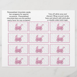 Baby Buggy Candybar Wrappers (Rosa) Reklamblad