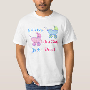 Baby Buggy Rosa Blue Gender Reveal Party Man's Tee