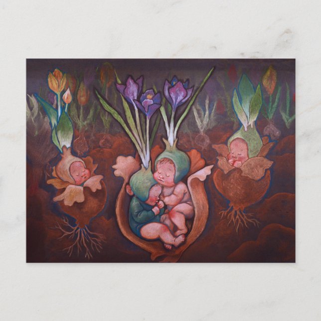 Baby Bulbs Spring Postcard Helg Vykort (Framsida)