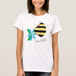 Baby Bump Tealblå Blommig Mamma till Bina T Shirt