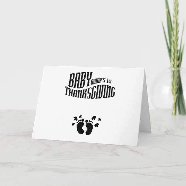 Baby Bumpens första Thanksgiving gravid thanksgivi Helgkort (Framsida)
