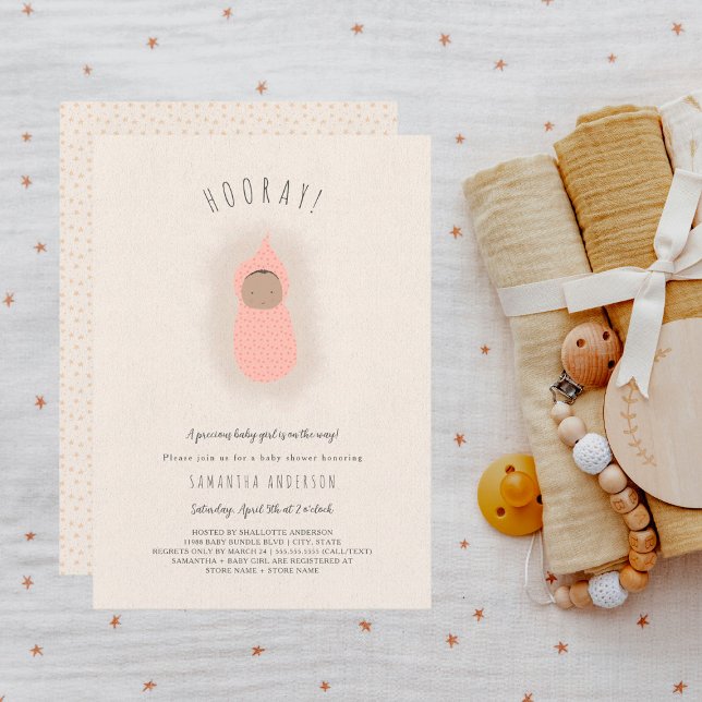 Baby Bundle Girl Baby Shower-inbjudan Inbjudningar (Skapare uppladdad)