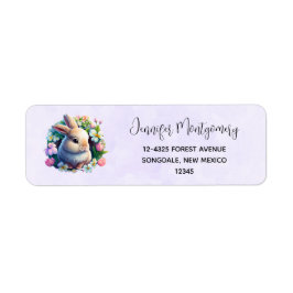Baby Bunny bland färgstarka Vår blommor Returadress Etikett