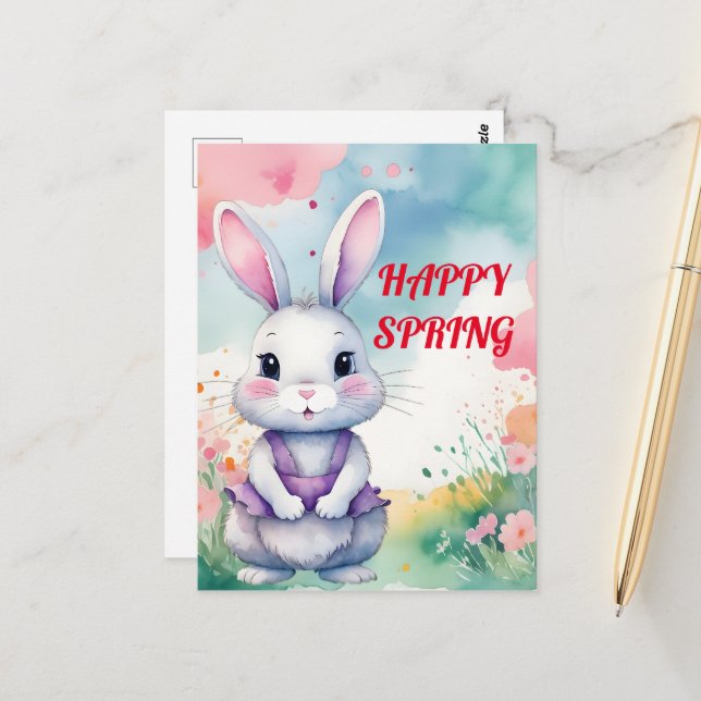 Baby Bunny i Vår Vykort (Fram/Back In Situ)