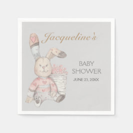 Baby Bunny Kanin Vattenfärg Könsneutral Pappersservett