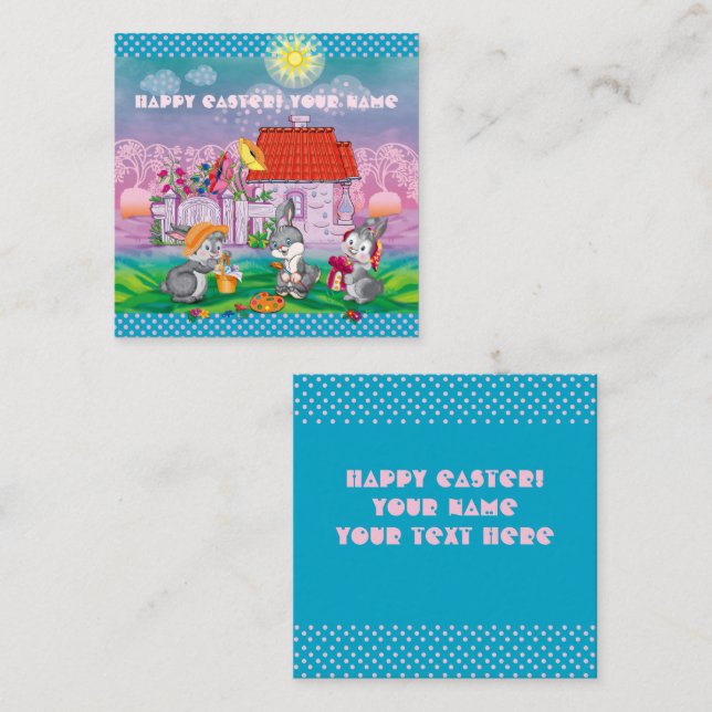 Baby Bunny liten Anteckningskort (Fram/baksida)