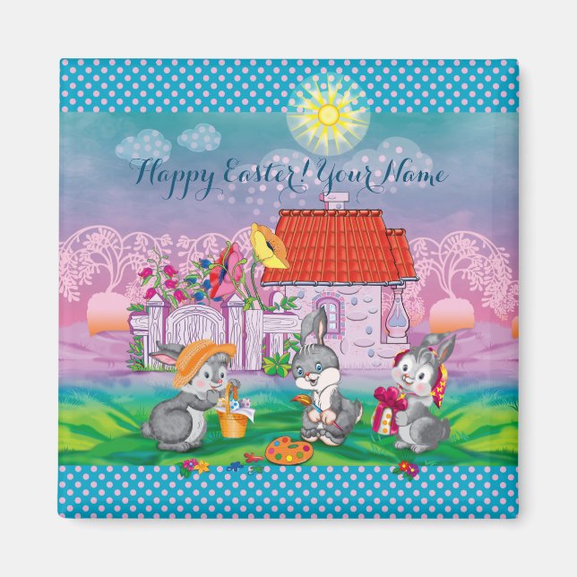 Baby Bunny liten Magnet (Framsidan)