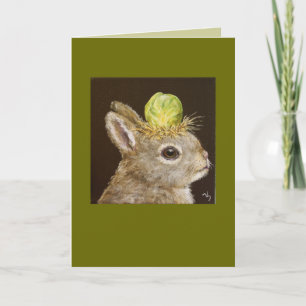 baby bunny med Bryssels sprout-hatt Kort