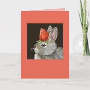 baby bunny med jordgubbskort kort