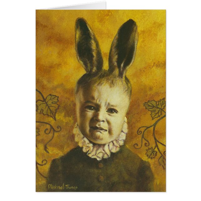 Baby Bunny Mutant Design Hälsningskort (Framsidan)