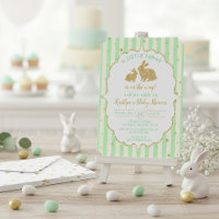Baby Bunny Neutralt Påsk Baby Shower-inbjudan till