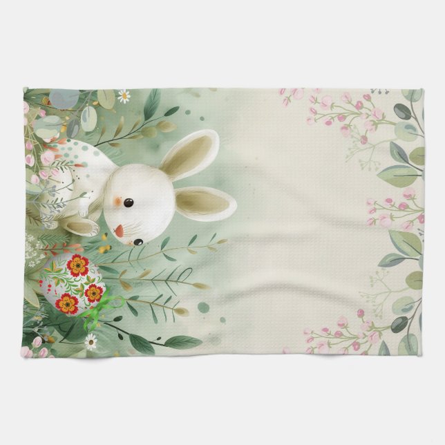 BABY BUNNY OCH PÅSKÄGG KÖKSHANDDUK (Horisontell)