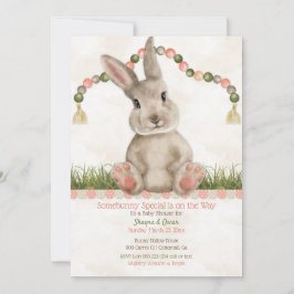 Baby Bunny Persika Elfenben Inbjudningar