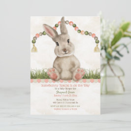 Baby Bunny Persika Elfenben Inbjudningar