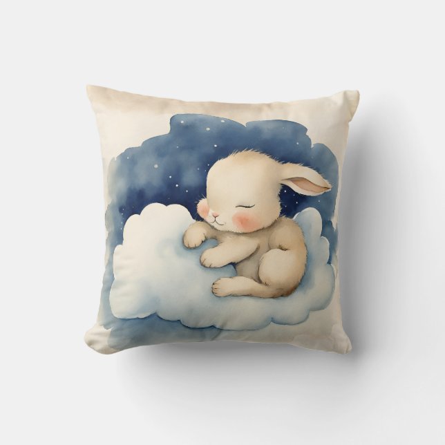 Baby Bunny Rabbit Boys Nursery Kudde (Framsida)