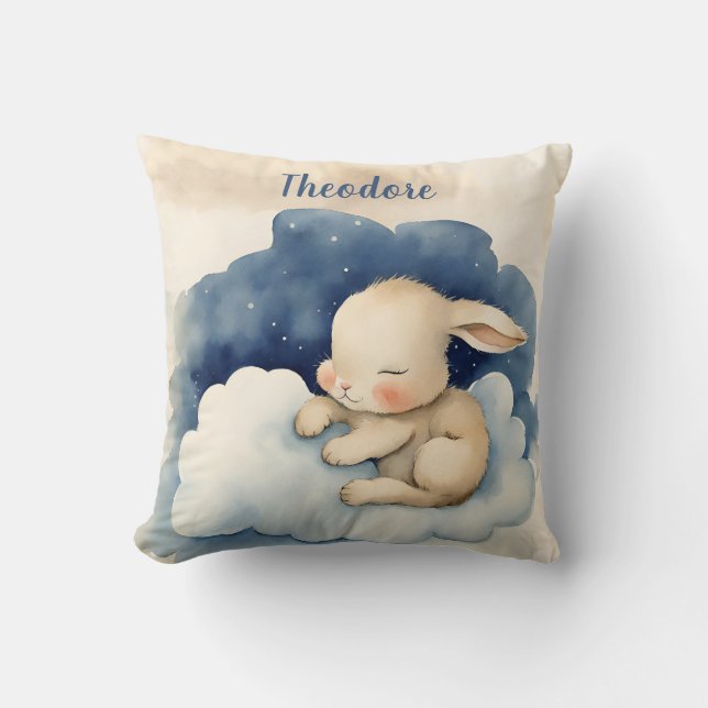 Baby Bunny Rabbit Boys Personlig Kudde (Framsida)
