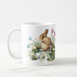 Baby Bunny Rabbit i Flower Pot Kaffemugg