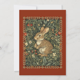 Baby Bunny Rabbit i William Morris Stil Garden Inbjudningar