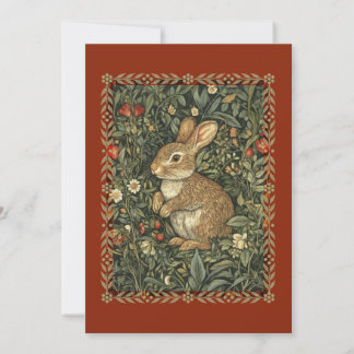 Baby Bunny Rabbit i William Morris Stil Garden Inbjudningar
