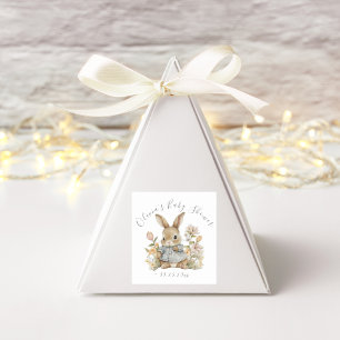 Baby Bunny Rabbit Personlig Square Sticker Fyrkantigt Klistermärke
