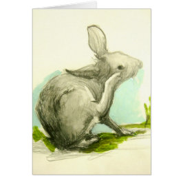 Baby Bunny Scratching Hans Öar Hälsningskort
