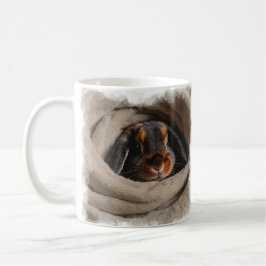 Baby Bunny Snuggled in a Blankie Kaffemugg