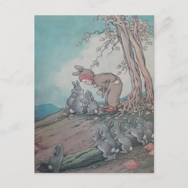 Baby Bunting Barnramsvisa vintage konst Vykort (Framsida)