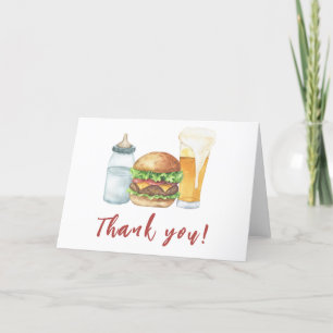Baby, Burgers och Öl Babydusch Tack Kort