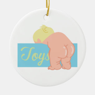 Baby Butt Julgransprydnad Keramik