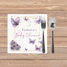 Baby Butterfly Lila Guld Baby Shower Party