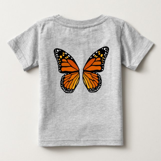 Baby Butterfly Shirt Cute Butterfly Vingar överst  Tröja (Baksida)
