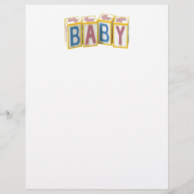 Baby Byggande block Letterhead (Framsida)