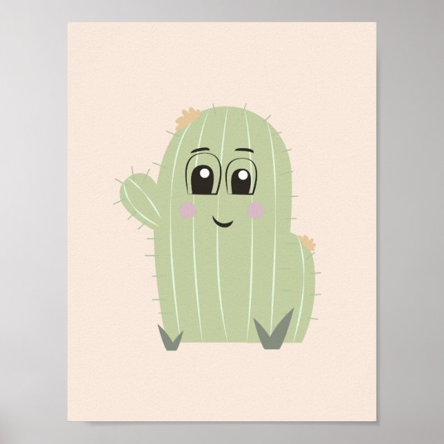 Baby Cactus Nursery Wall Art Poster (Framsidan)
